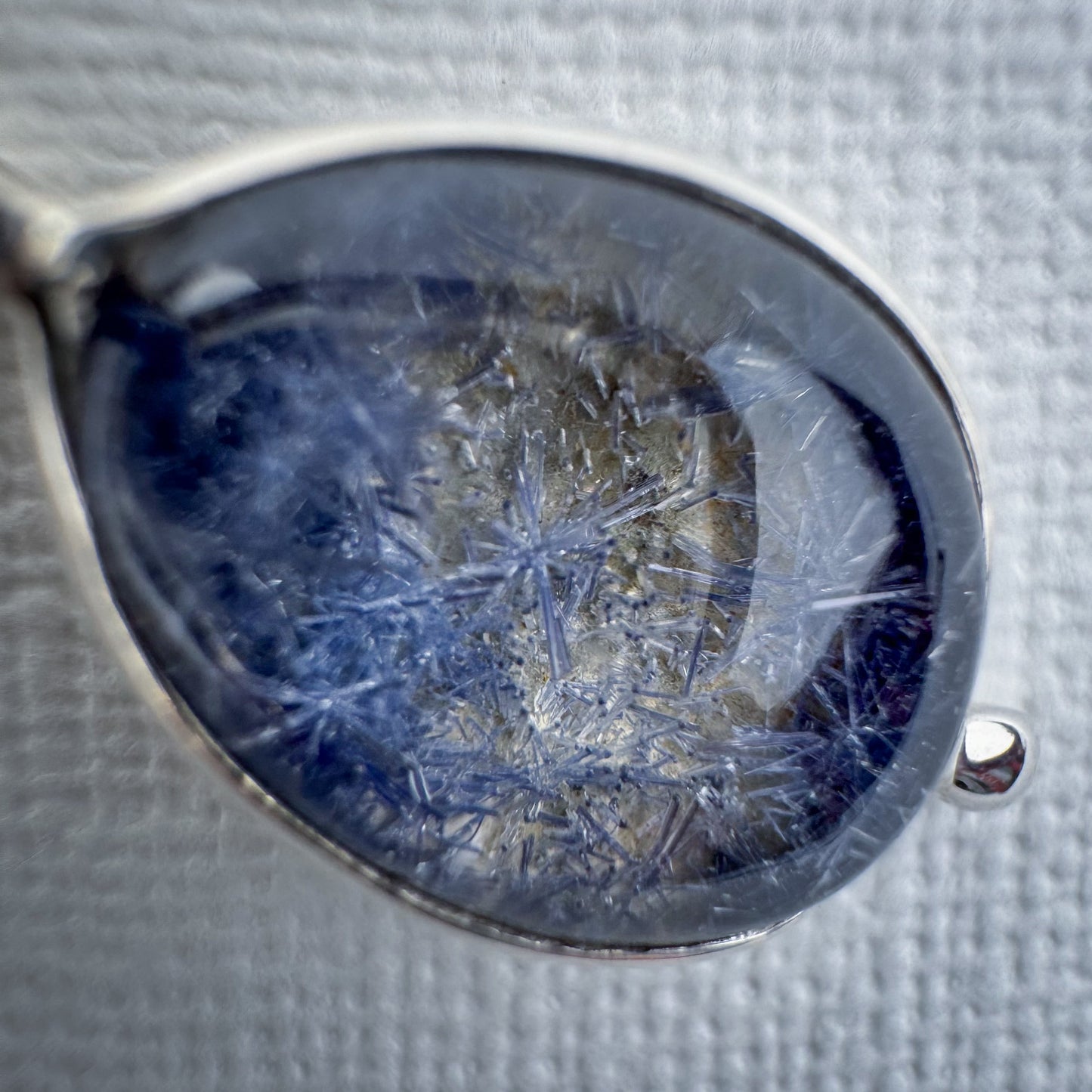 Dumortierite in Quartz Pendant .925