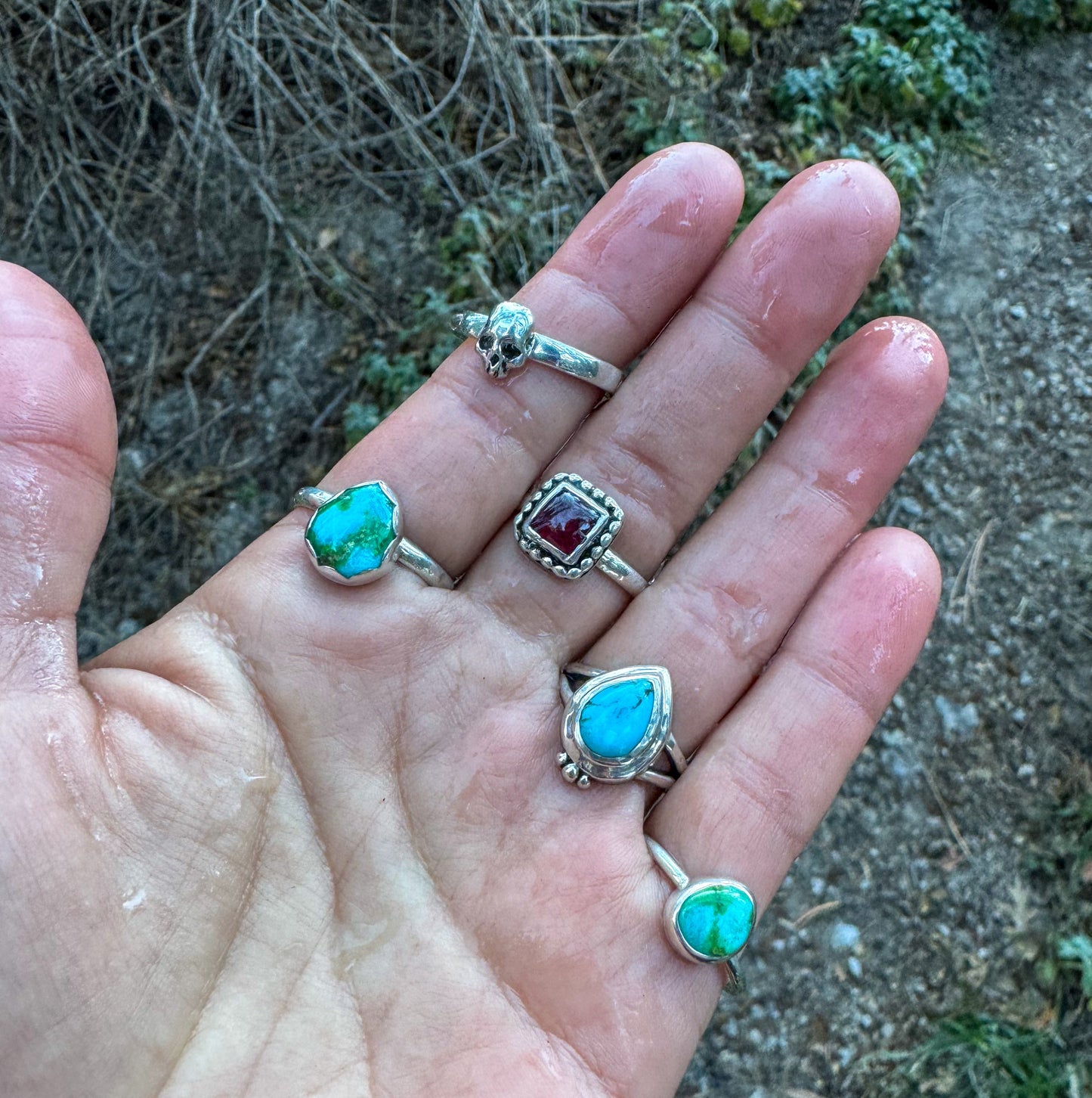 Red Garnet Ring .925 (size 10.5)