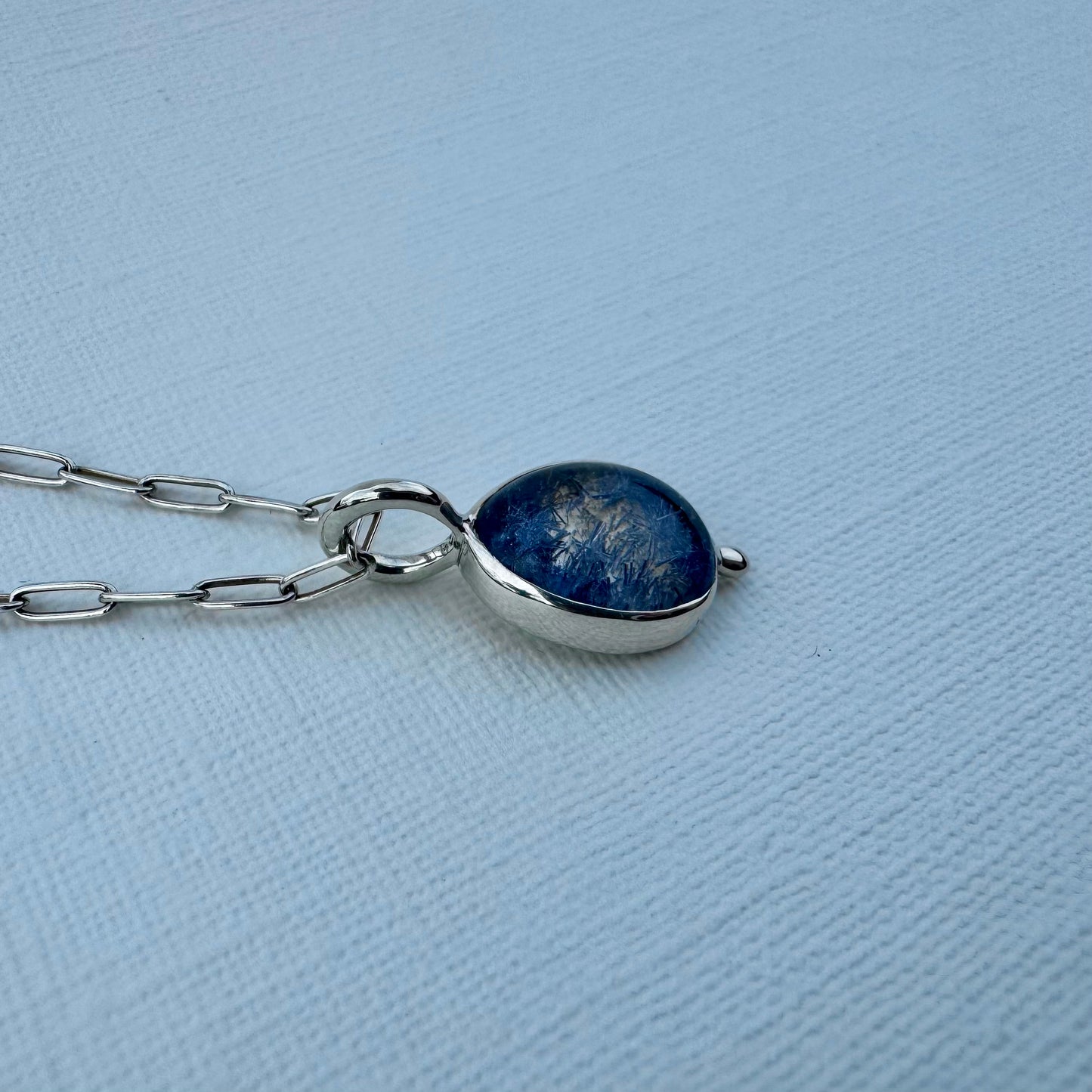 Dumortierite in Quartz Pendant .925