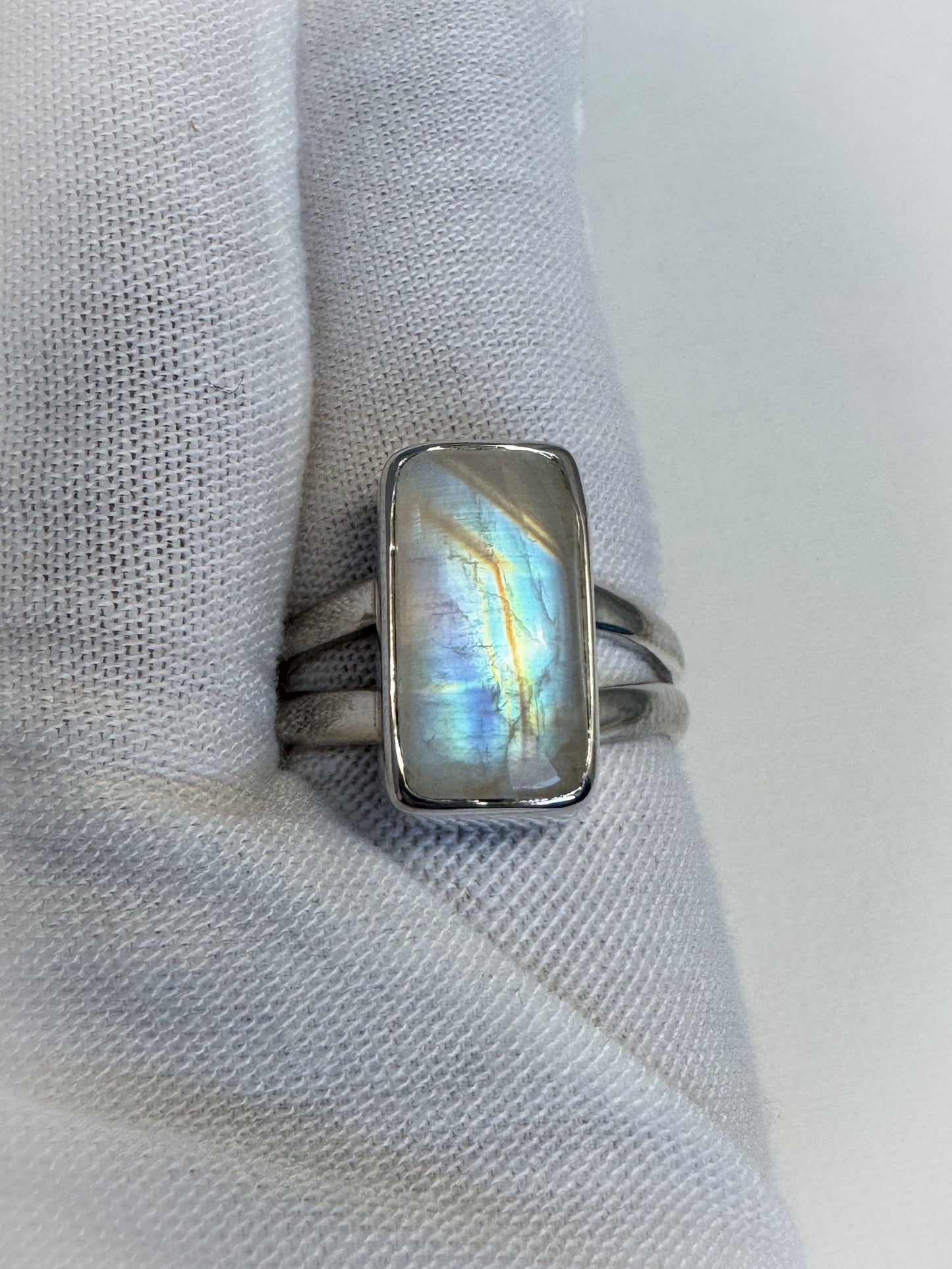 Rainbow Moonstone Ring (size 9)