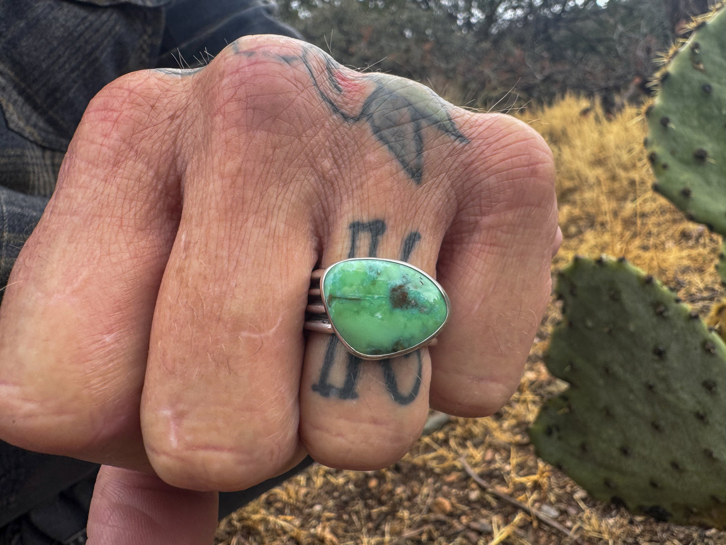 New Mexico Tyrone Turquoise Ring .925 (size 9.5)
