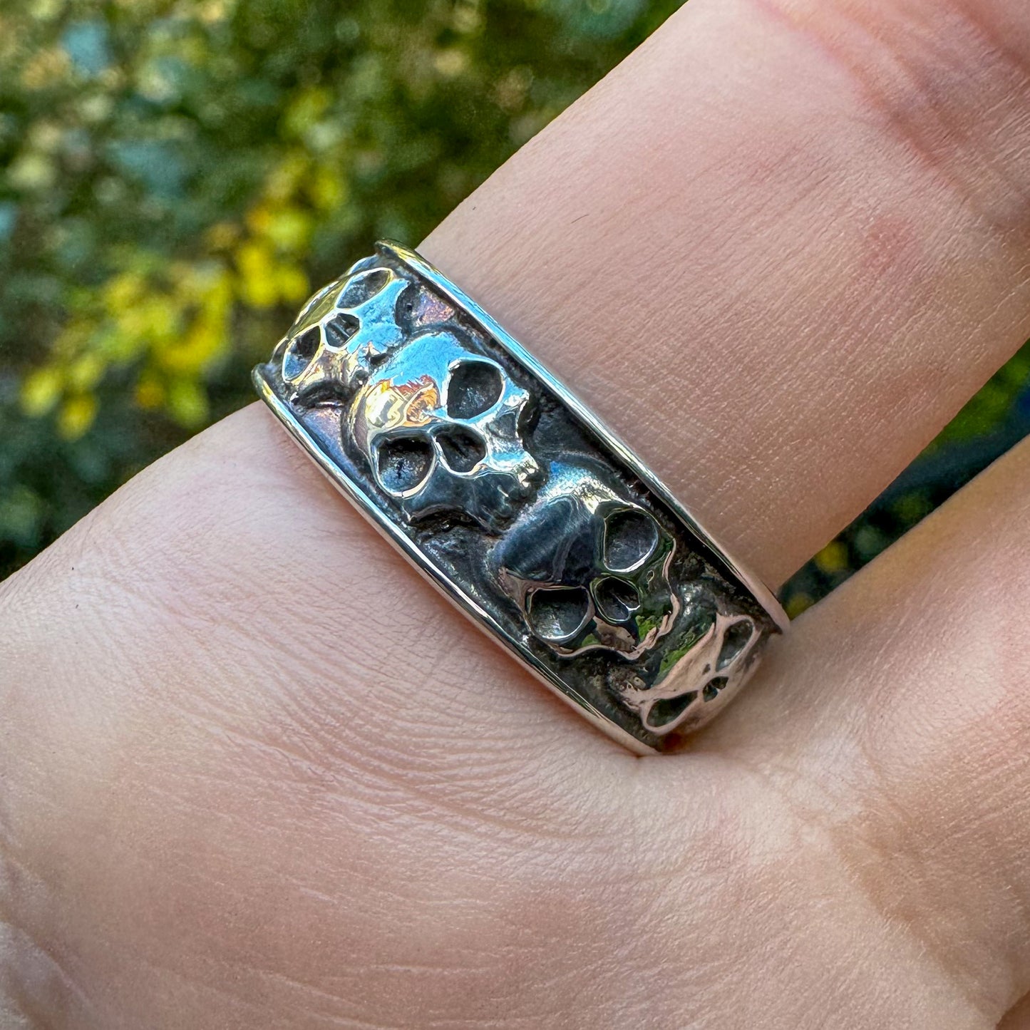 White Buffalo Skull Ring .925 (size 10.5)