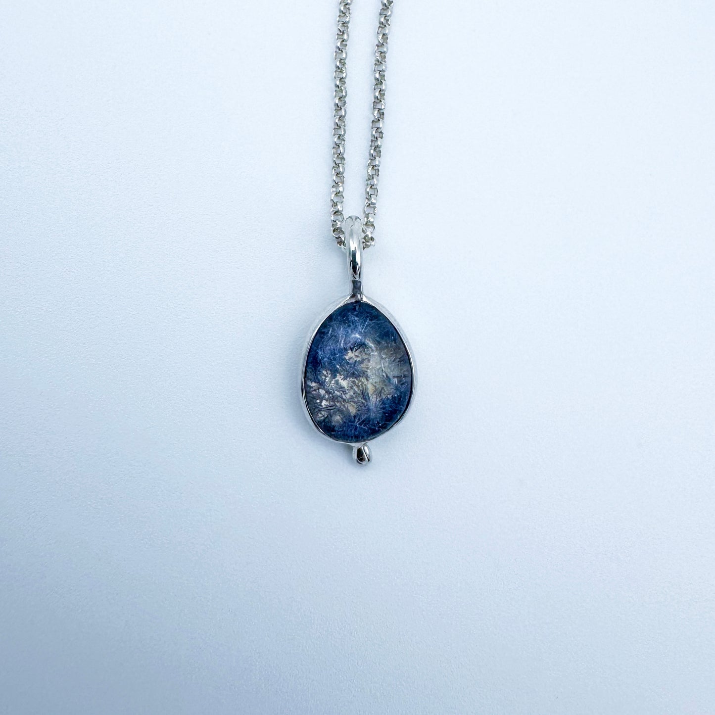 Dumortierite in Quartz Pendant .925