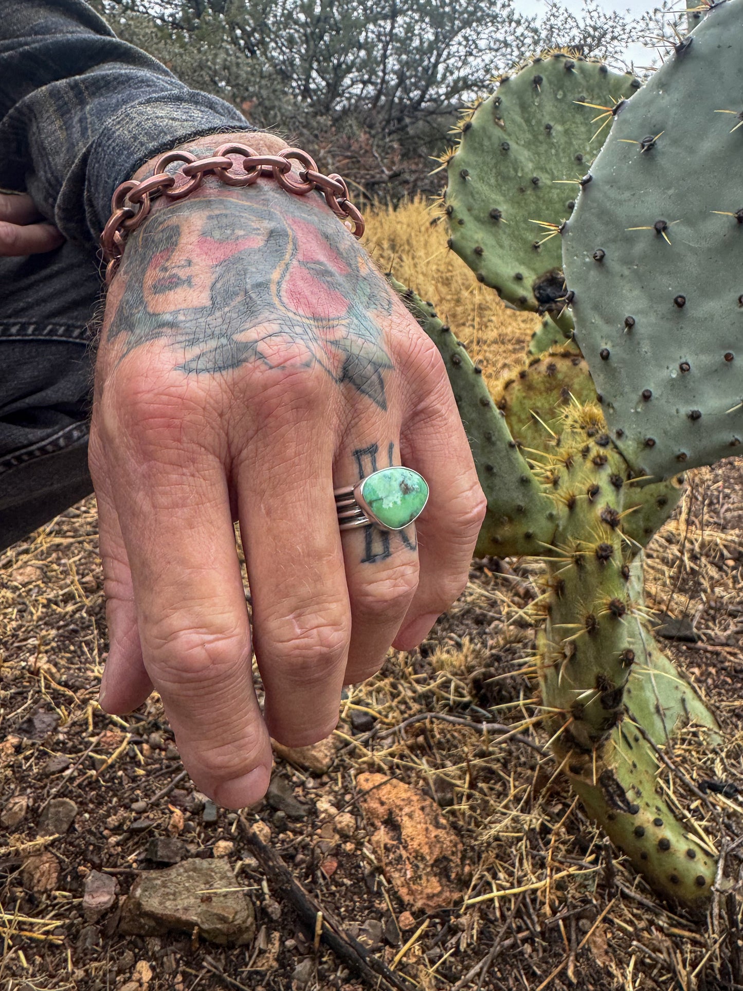 New Mexico Tyrone Turquoise Ring .925 (size 9.5)