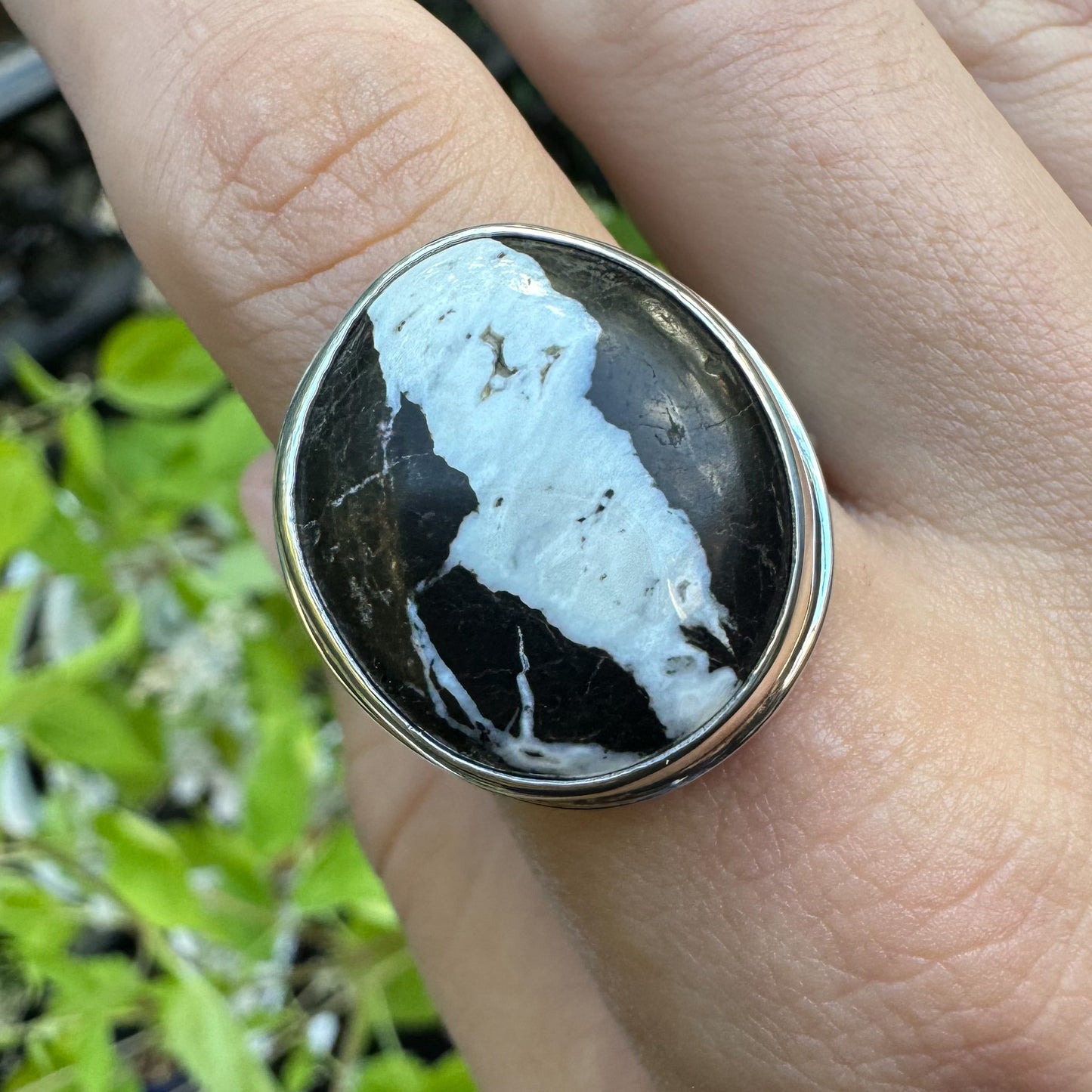 White Buffalo Skull Ring .925 (size 10.5)