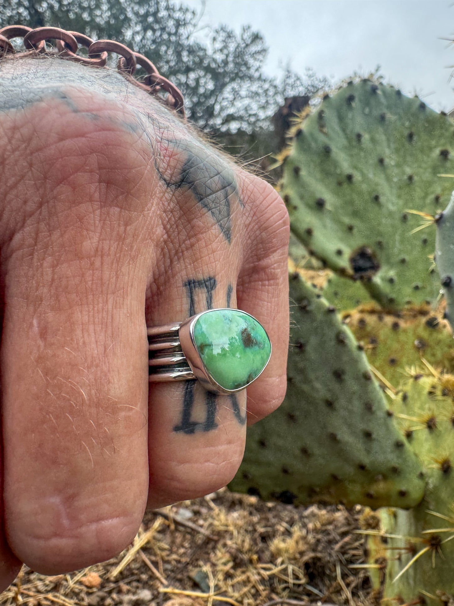 New Mexico Tyrone Turquoise Ring .925 (size 9.5)