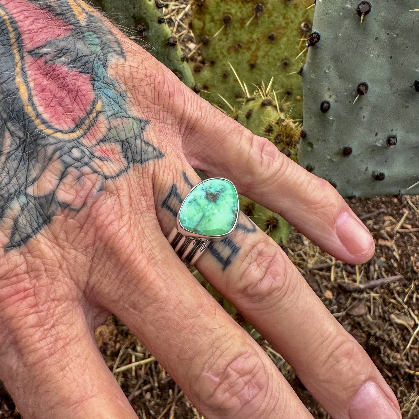 New Mexico Tyrone Turquoise Ring .925 (size 9.5)