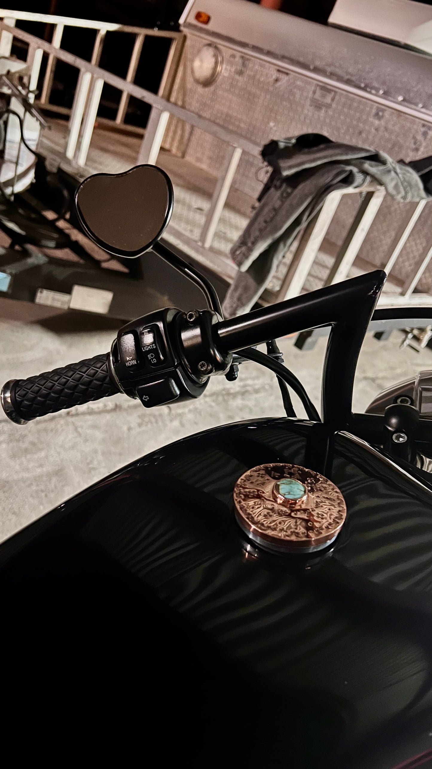 Copper and Royston Turquoise Motorcycle Gas Cap