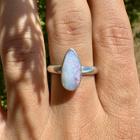 Australian Boulder Opal Ring .925 (size 7)